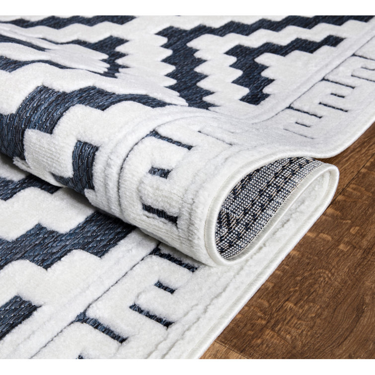 Oliver Cadwallader Blue/Cream Rug Wayfair.co.uk